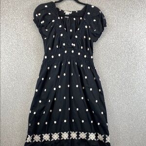 Cute Options boho milkmaid midi dress made in India L dot embroidered cotton